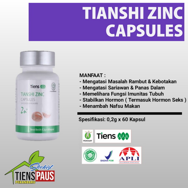 Tianshi Zinc Capsules | Stockist Tiens Pekanbaru